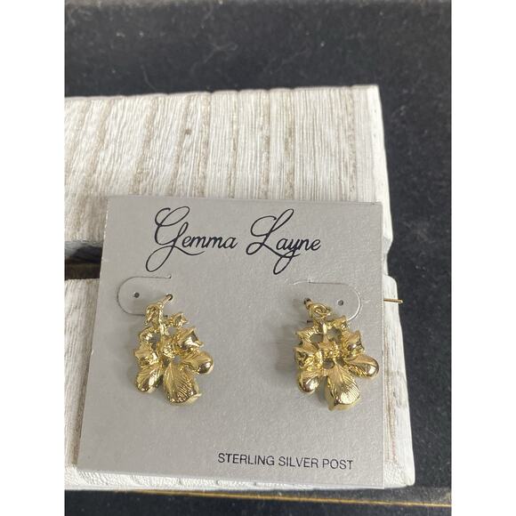 NWT Gemma Layne Sterling Vermeil Earrings Multicolor Rhinestones Dangle Cluster - Picture 5 of 6